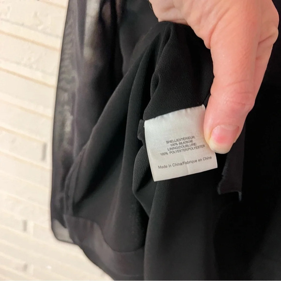 Tory Burch Black Long Sleeve Embellished Studded Silk Top, Women’s Size 2 - Picture 3 of 9